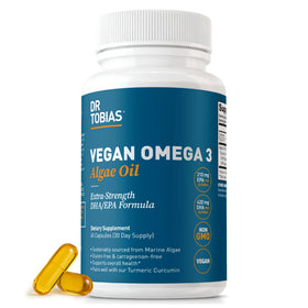 Dr. Tobias Huile d'Algue Végétale Omega 3 60 Capsules - vue de face