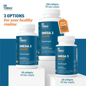 Dr. Tobias Huile de Poisson Omega 3 packaging avec ingrédients