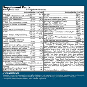 Dr. Tobias Multivitamines Adultes vue de dos avec informations nutritionnelles