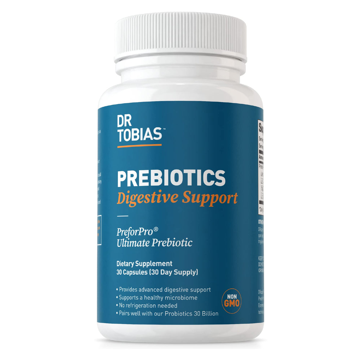 Dr. Tobias Prébiotiques 30 capsules, vue de face