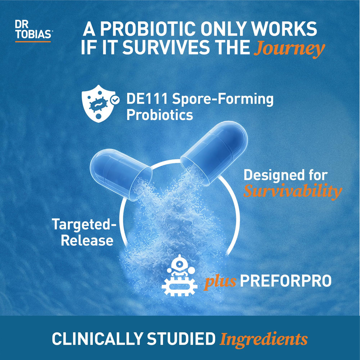 Dr. Tobias Probiotique + Prébiotique flacon ouvert