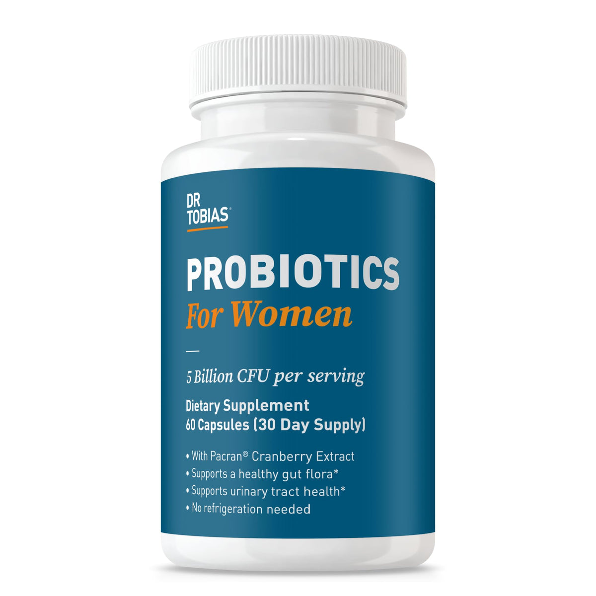 Dr. Tobias Probiotiques Femmes 60 Capsules vue de face