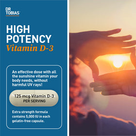 Dr. Tobias Vitamine D3 5000 UI capsules à l'intérieur de l'emballage