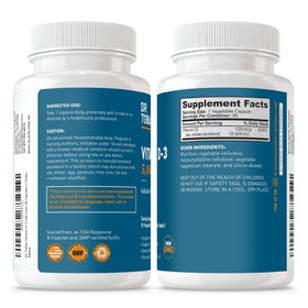 Dr. Tobias Vitamine D3 5000 UI capsules avec des ingrédients naturels