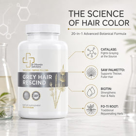 DR VITAMIN SOLUTIONS Anti Cheveux Gris prise de capsules avec un verre d'eau
