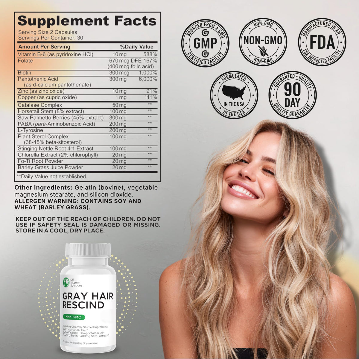 DR VITAMIN SOLUTIONS Compléments Alimentaires Anti-Âge 60 Capsules vue arrière