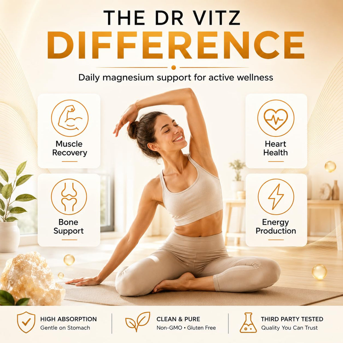 Dr Vitz Magnésium Bisglycinate 200mg gélules végétales en main