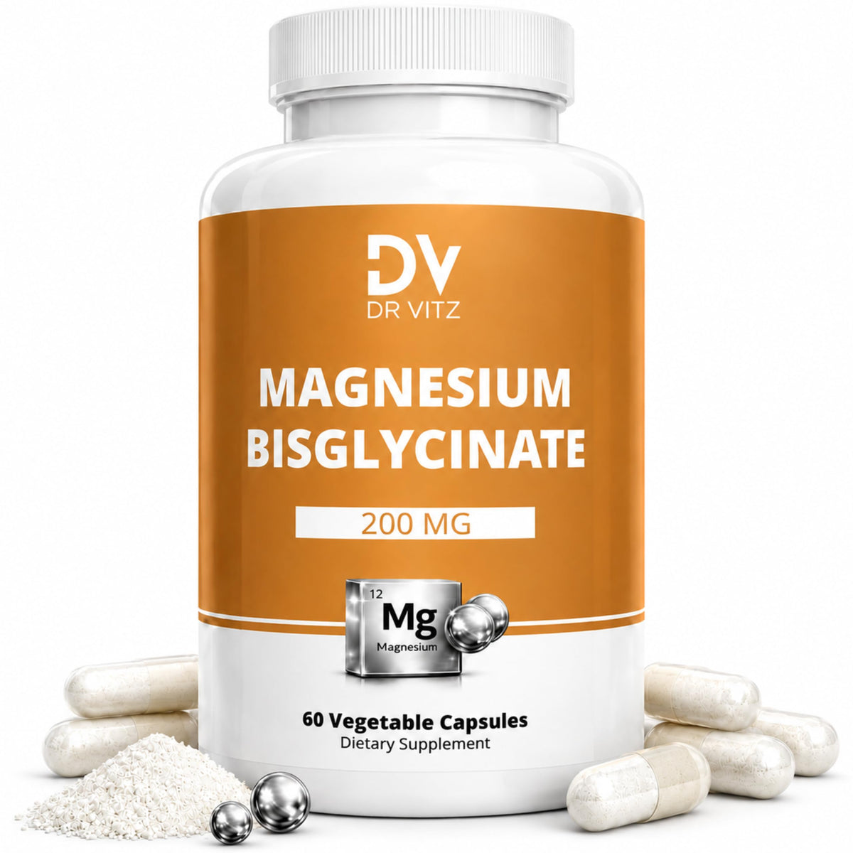 Dr Vitz Magnésium Bisglycinate 200mg gélules végétales vue de face
