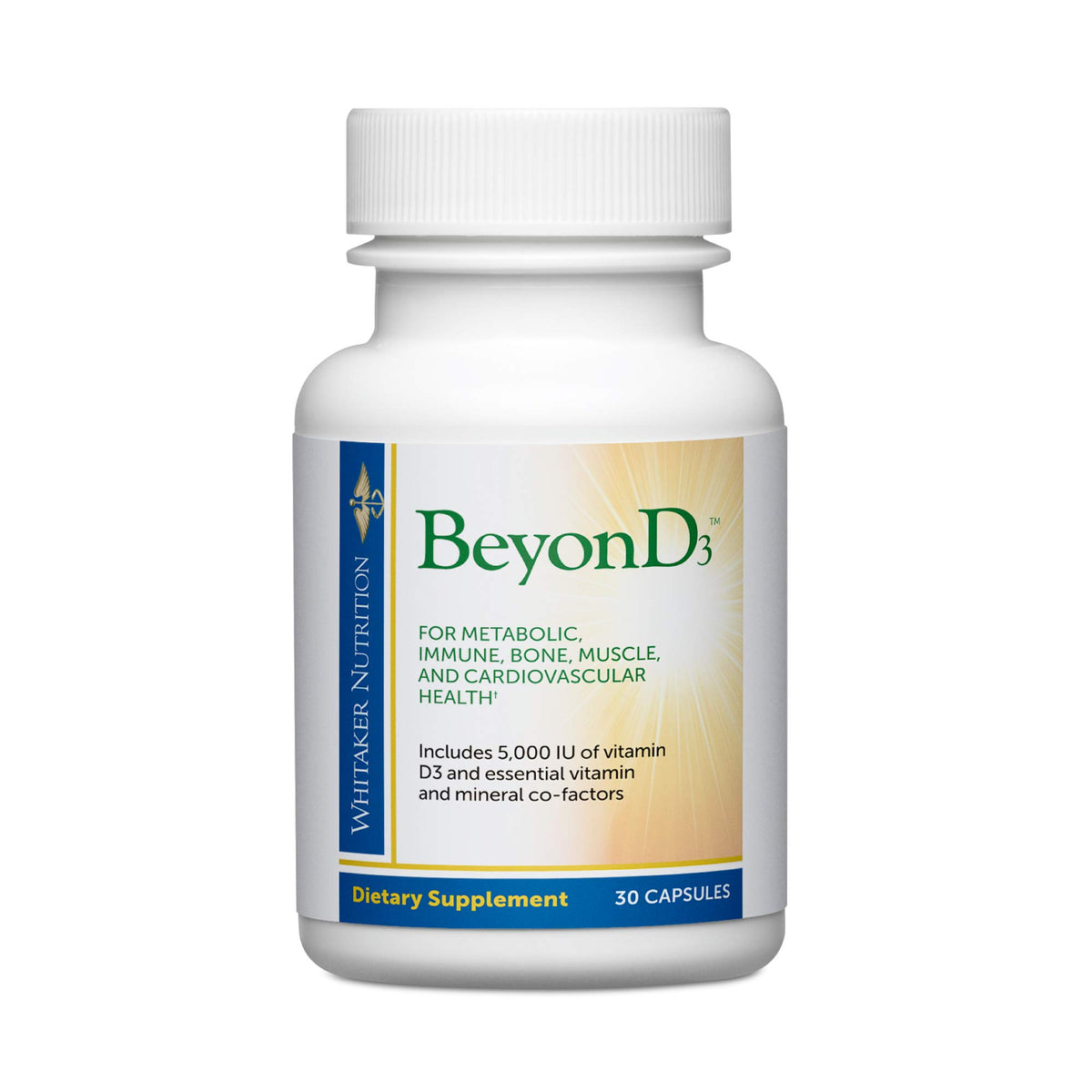 DR.WHITAKER BeyonD3 complément alimentaire 5 000 UI, 30 capsules, vue avant
