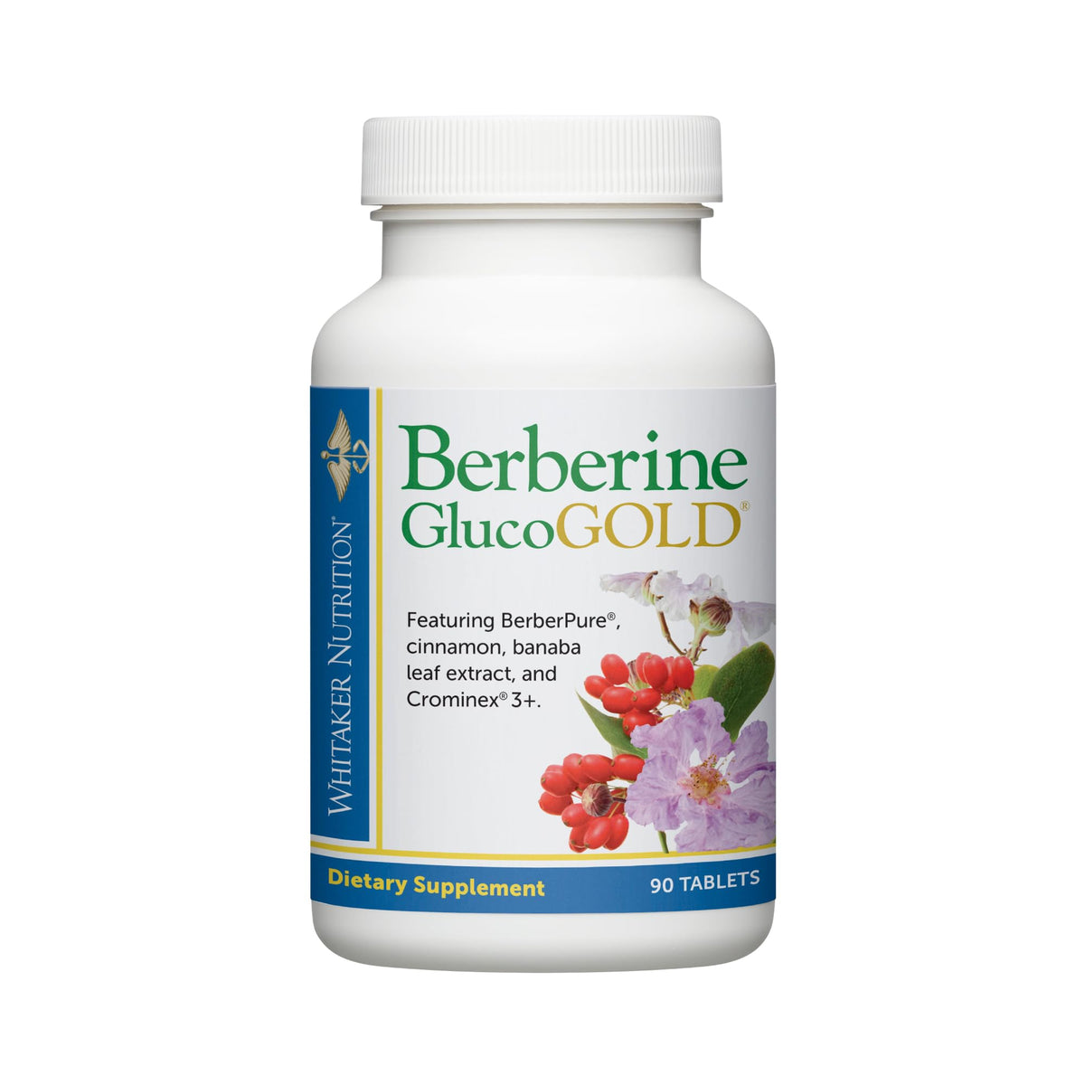 DR.WHITAKER GlucoGold supplément avec Berbérine et Cannelle vue de face