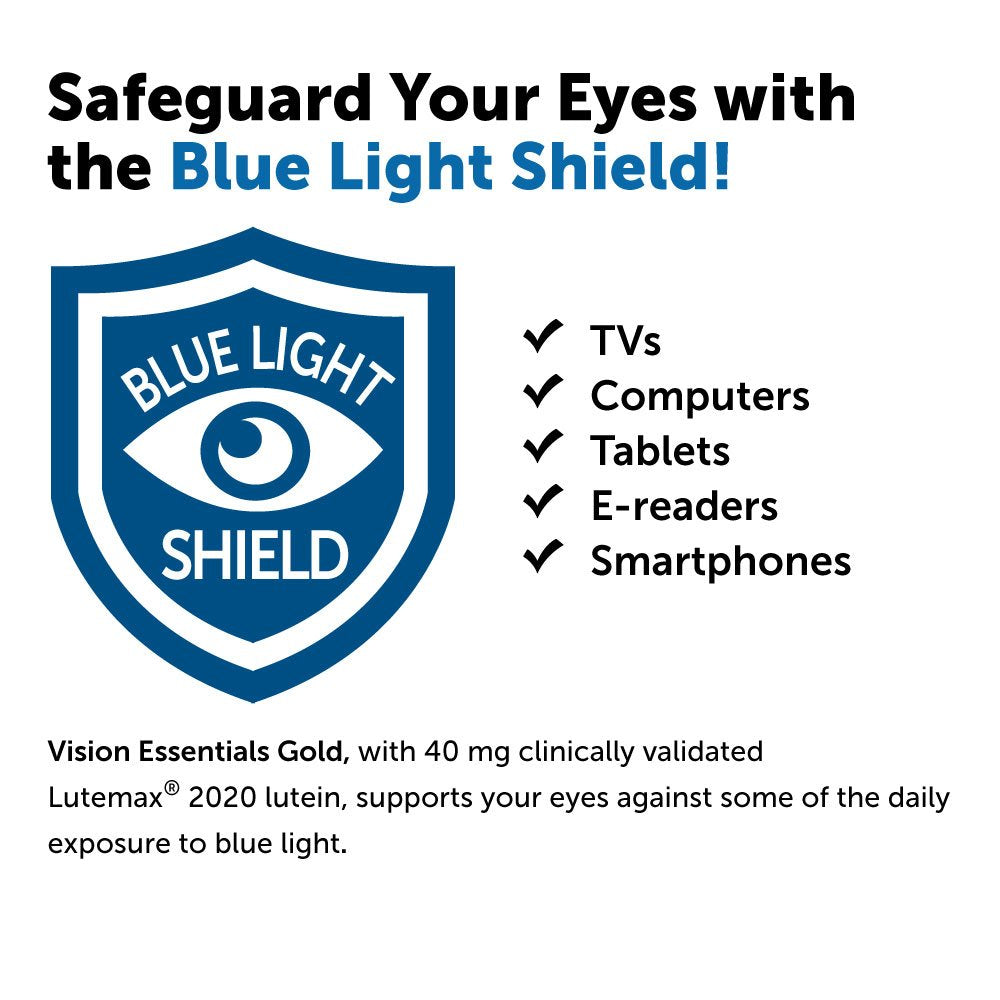 DR.WHITAKER Vision Essentials Gold 40 mg Lutéine arrière du flacon