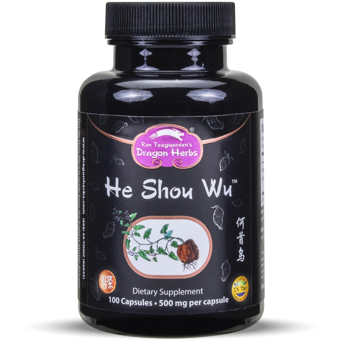 Dragon Herbs He Shou Wu 100 capsules vue de face
