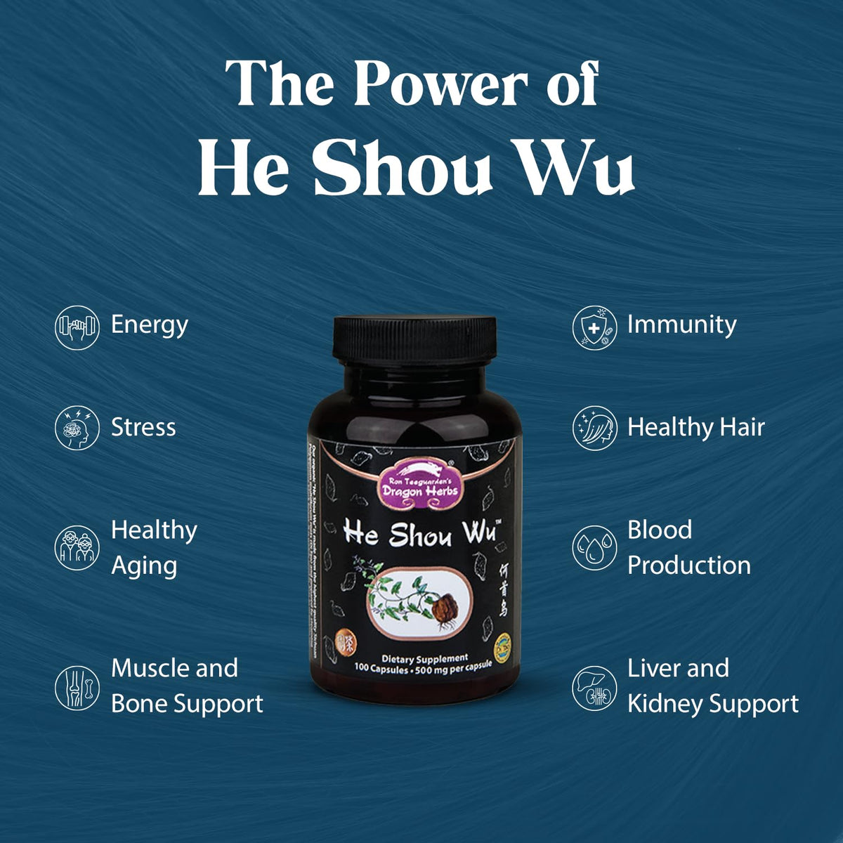 Dragon Herbs He Shou Wu 500 mg par capsule