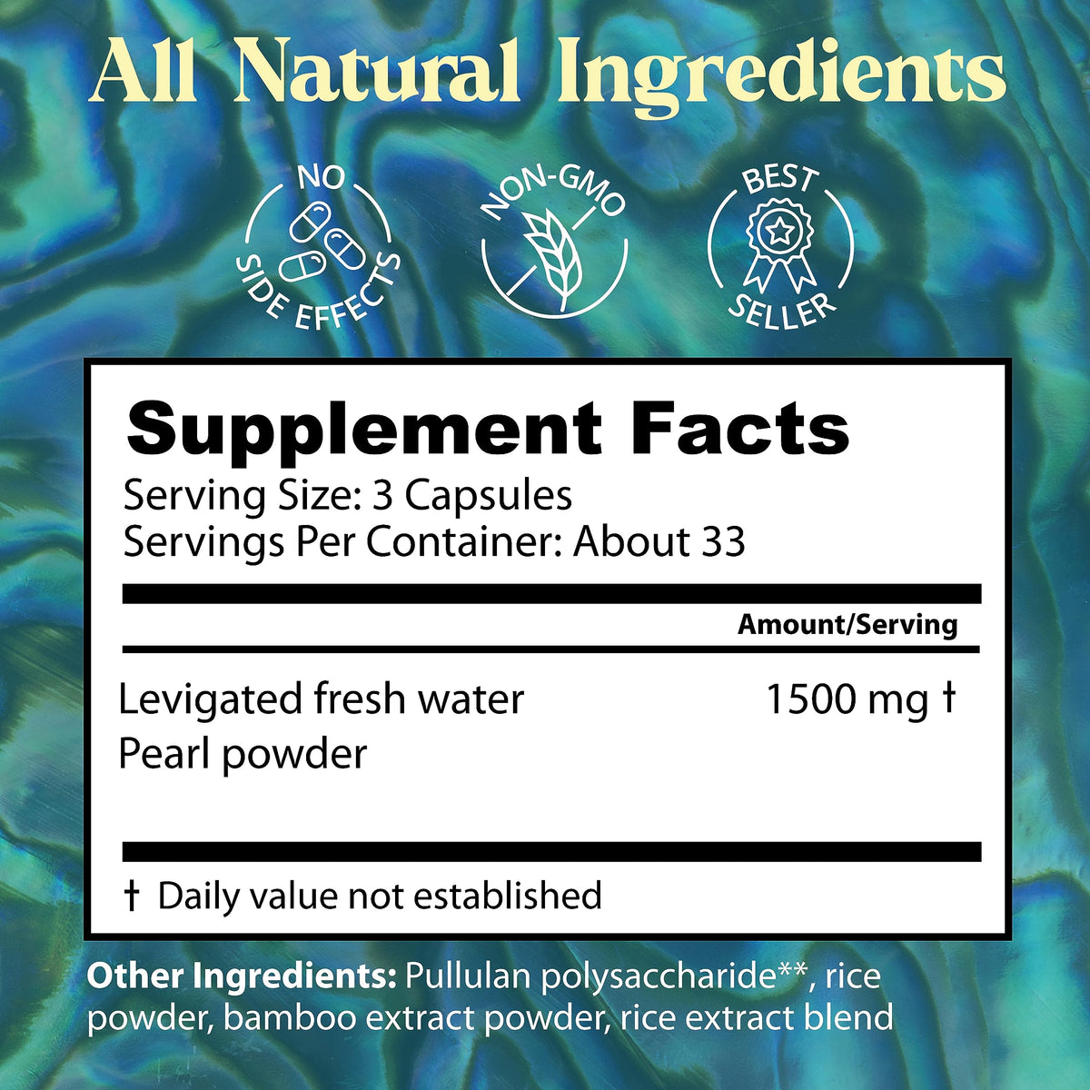 Dragon Herbs Poudre de Perle Capsules - étiquette du produit