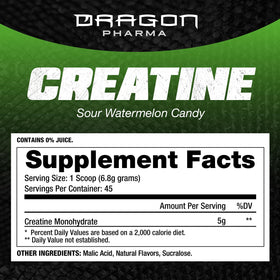 DRAGON PHARMA Créatine Monohydrate 381g vue arrière