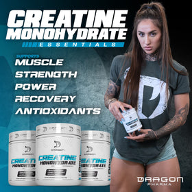 DRAGON PHARMA Créatine Monohydrate contenue dans un verre