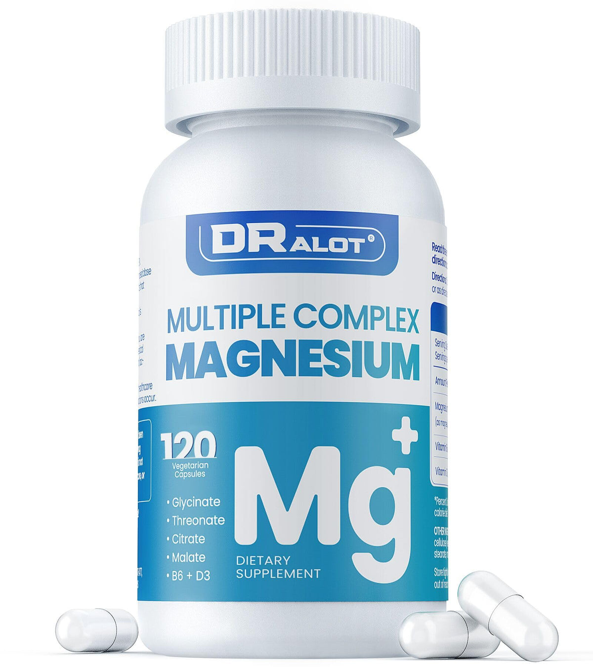 Dralot Nutrition Complément Alimentaire Magnésium 400mg 120 Caps - vue de face
