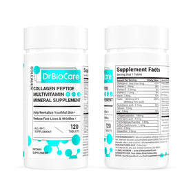 DrBioCare Collagène Peptides 120 comprimés avec des ingrédients naturels