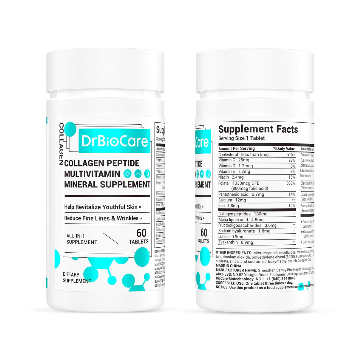 DrBioCare Collagène Peptides sur table en bois