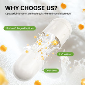 DrBioCare Complément Alimentaire Collagène L-Carnitine 60 Capsules sur fond blanc