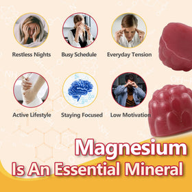 DREAVIO Gummies de Magnésium Glycinate 600mg, gummies en forme de cerise