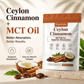 DRECILOR Capsules de Cannelle de Ceylan 300 Softgels, flacon ouvert