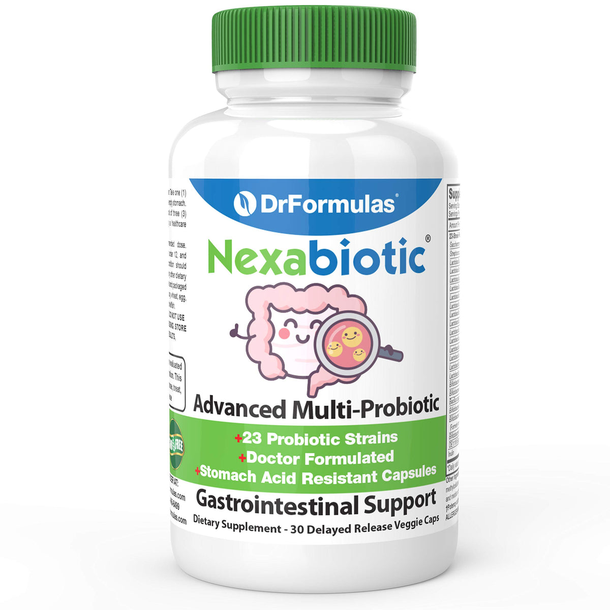 DrFormulas Nexabiotic 23 capsules à libération retardée, boîte vue de face
