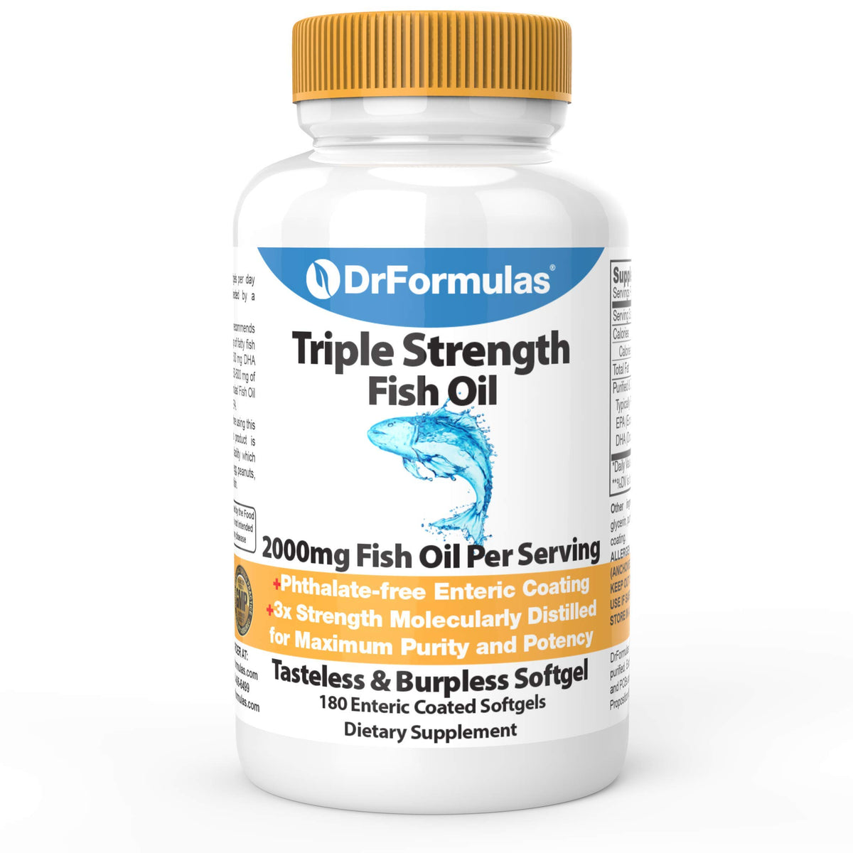 DrFormulas Omega 3 Huile de Poisson 2000mg gélules avant