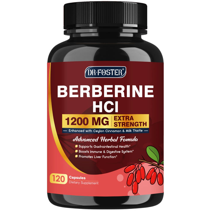 DRFOSTER Complément Alimentaire Berbérine HCL 1200mg 120 Capsules vue de face