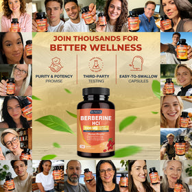 DRFOSTER Complément Alimentaire Berbérine HCl 1500mg avec capsules ouvertes