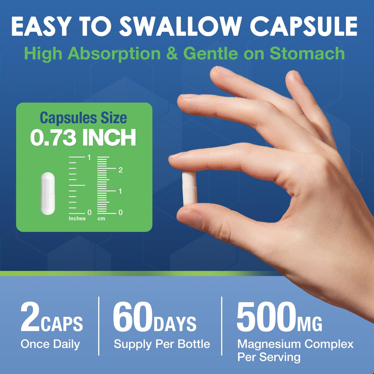 DRFOSTER Complexe de Magnésium Triple 500mg gélules sur fond blanc