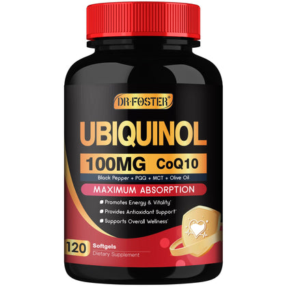 DRFOSTER CoQ10 Ubiquinol 100mg complément alimentaire, vue de face