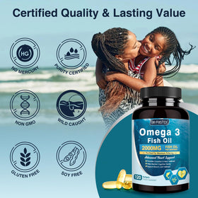 DRFOSTER Huile de Poisson Omega-3 120 gélules molles avec vitamines D3 et K2