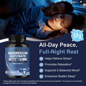 DRFOSTER Magnésium Glycinate 500mg - Flacon sur un fond naturel