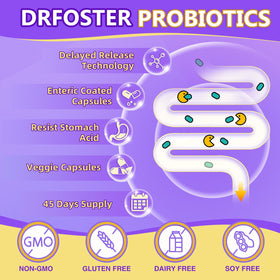 DRFOSTER Probiotiques capsules avec étiquette visible