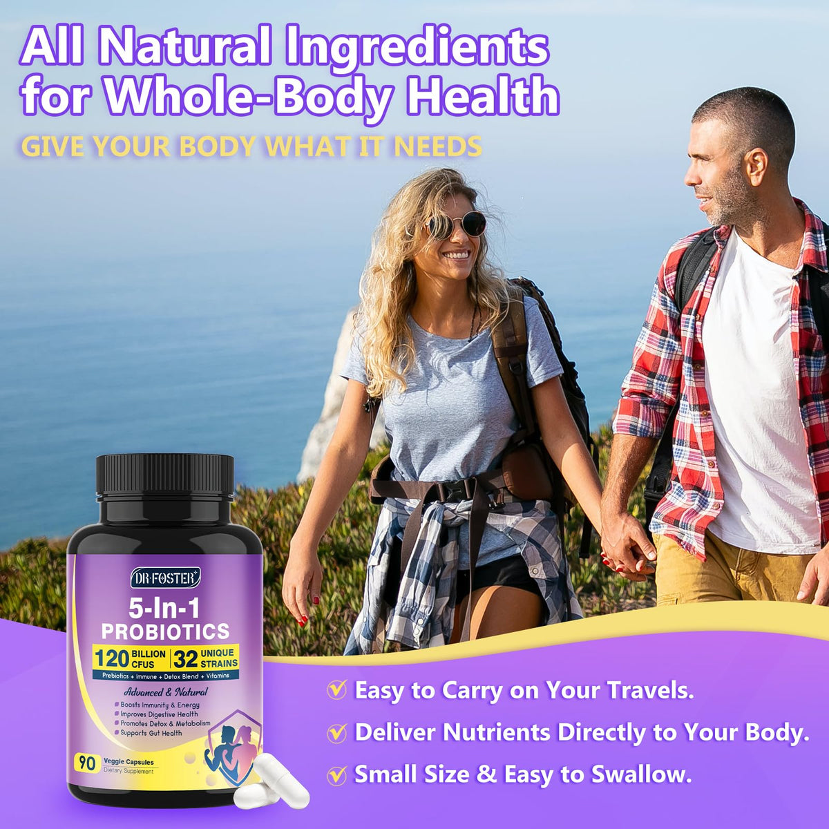 DRFOSTER Probiotiques capsules sur une table en bois