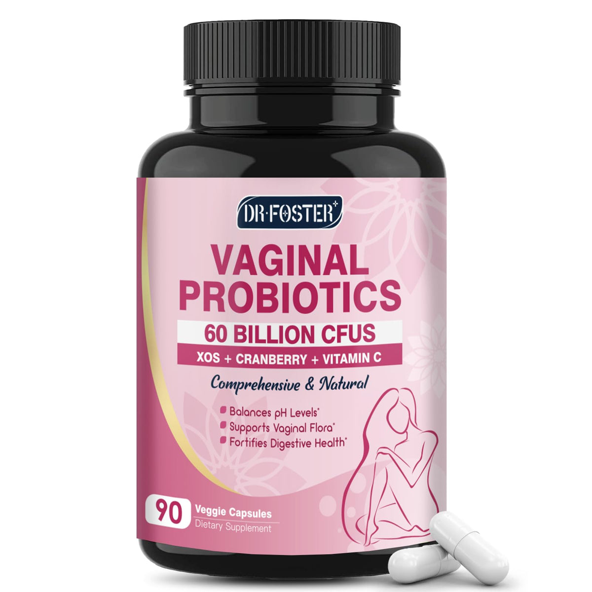 DRFOSTER Probiotiques Vaginales 90 Capsules Végétales vue de face