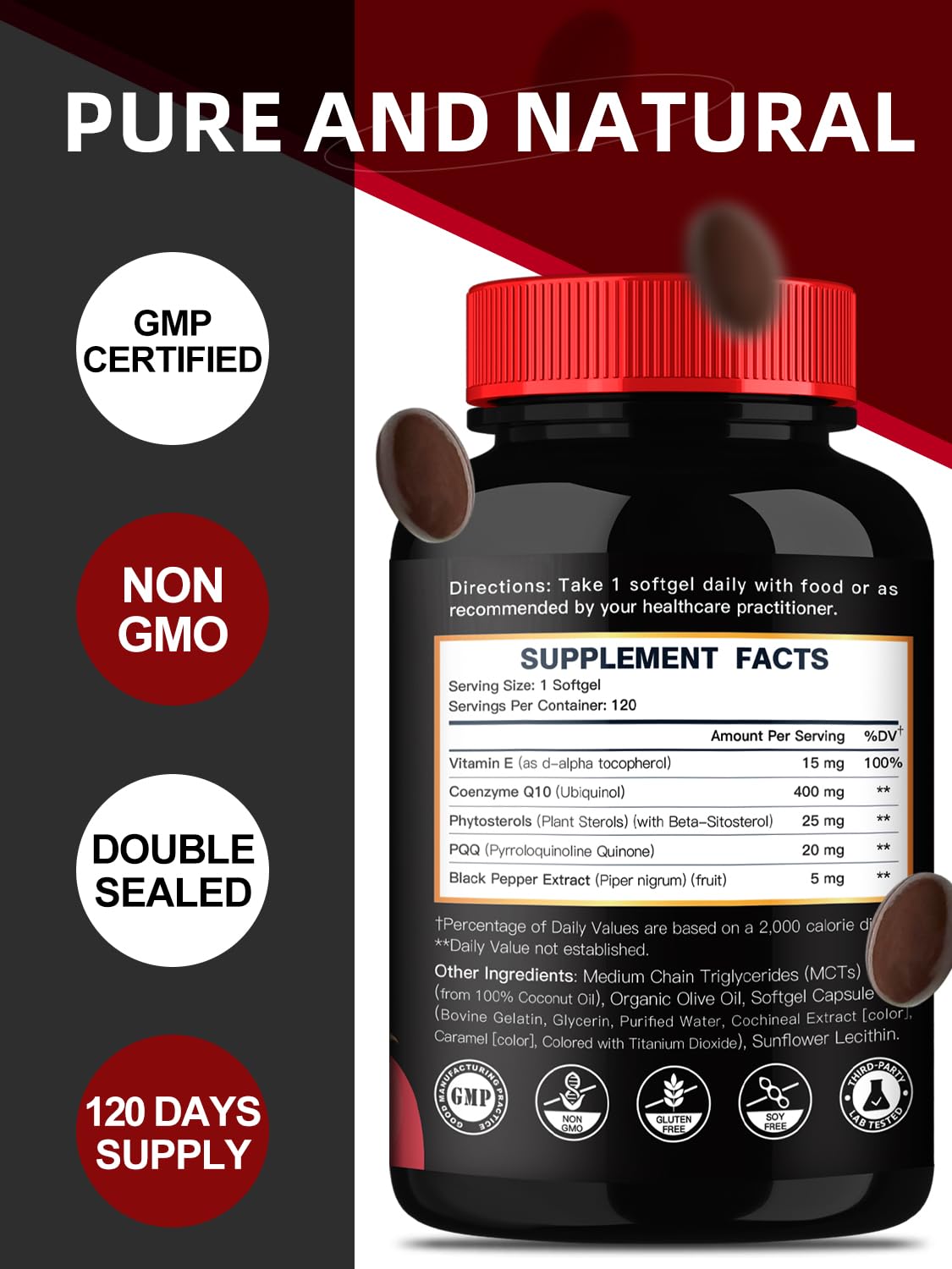 DRFOSTER Ubiquinol CoQ10 bottle side view