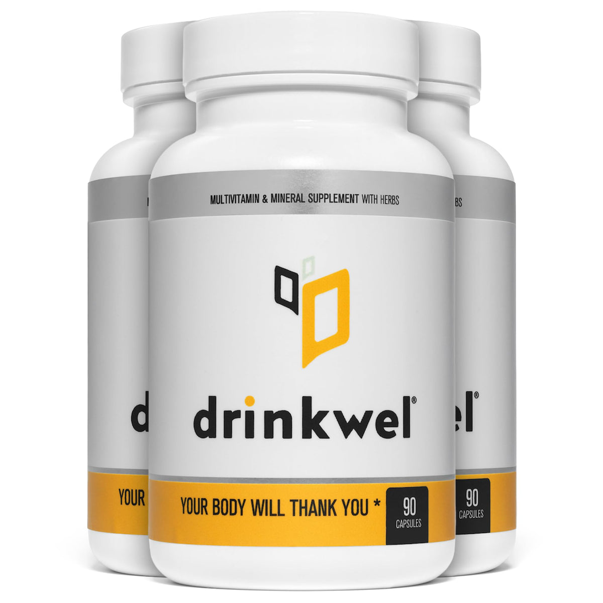 drinkwel complément alimentaire multivitaminé 270 capsules vue de face