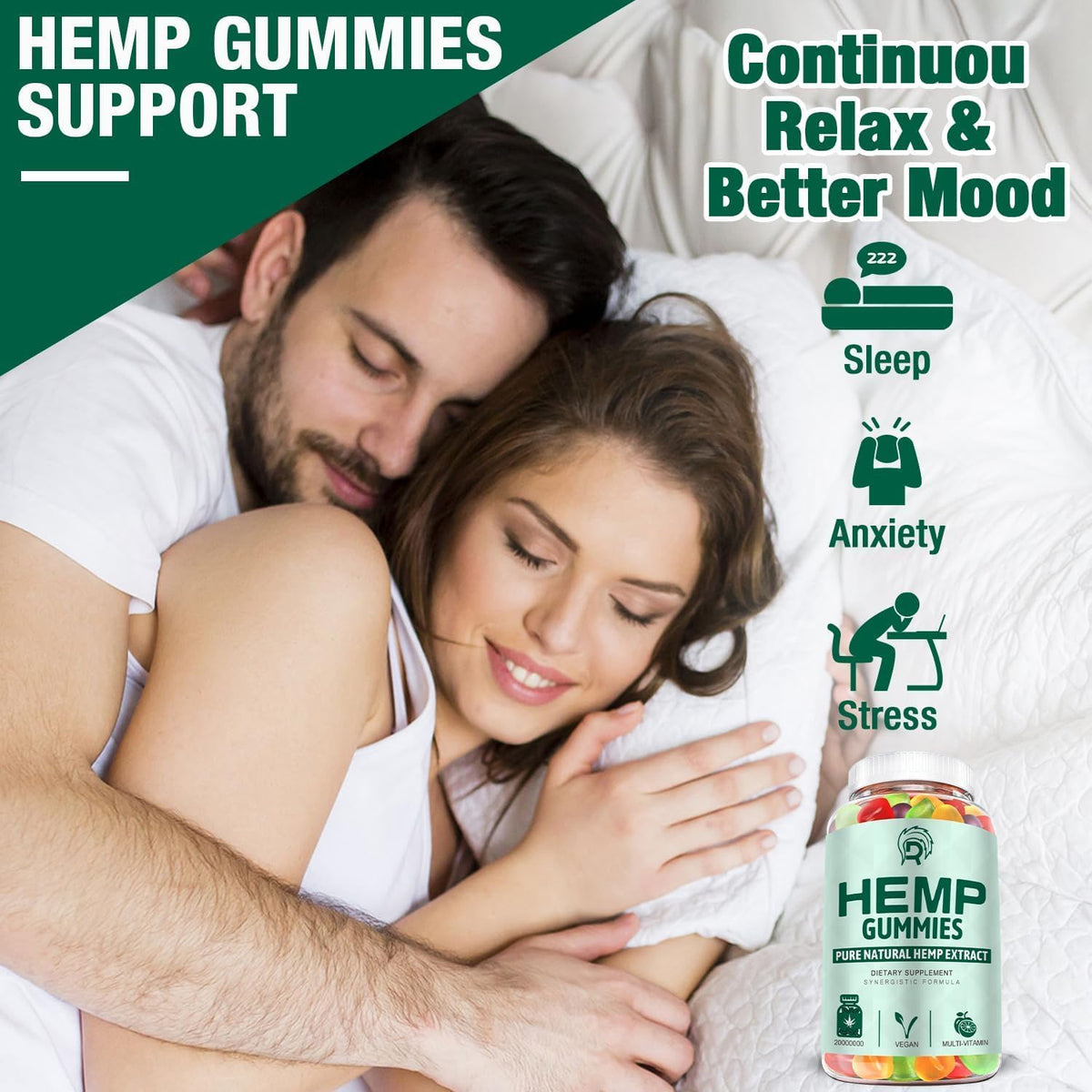 Drloton Gummies au Chanvre côté du paquet, dimensions visibles