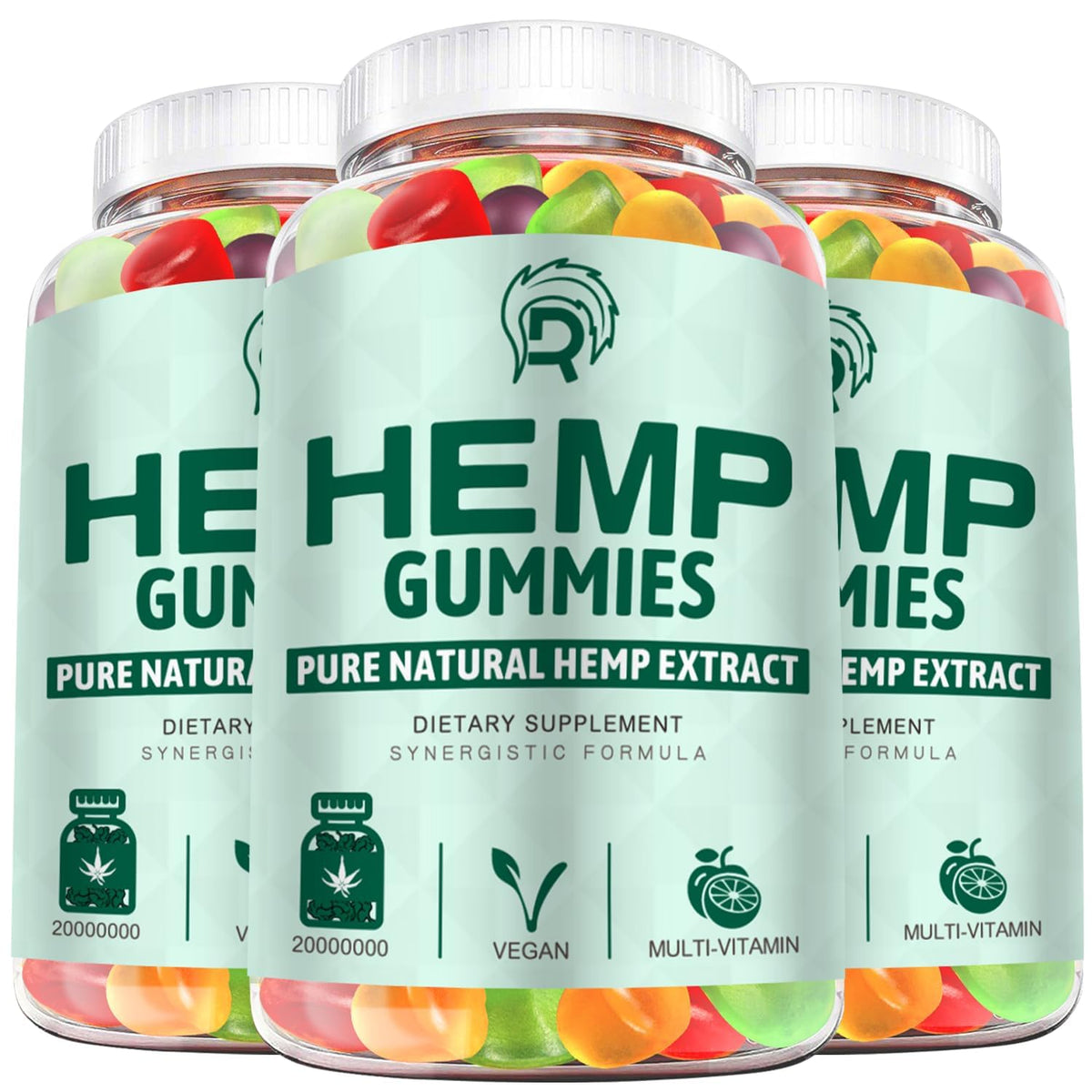 Drloton Gummies au Chanvre paquet de 3, vue avant, étiquette visible