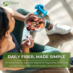 DrNatura Unifiber poudre blanche dans un verre d'eau