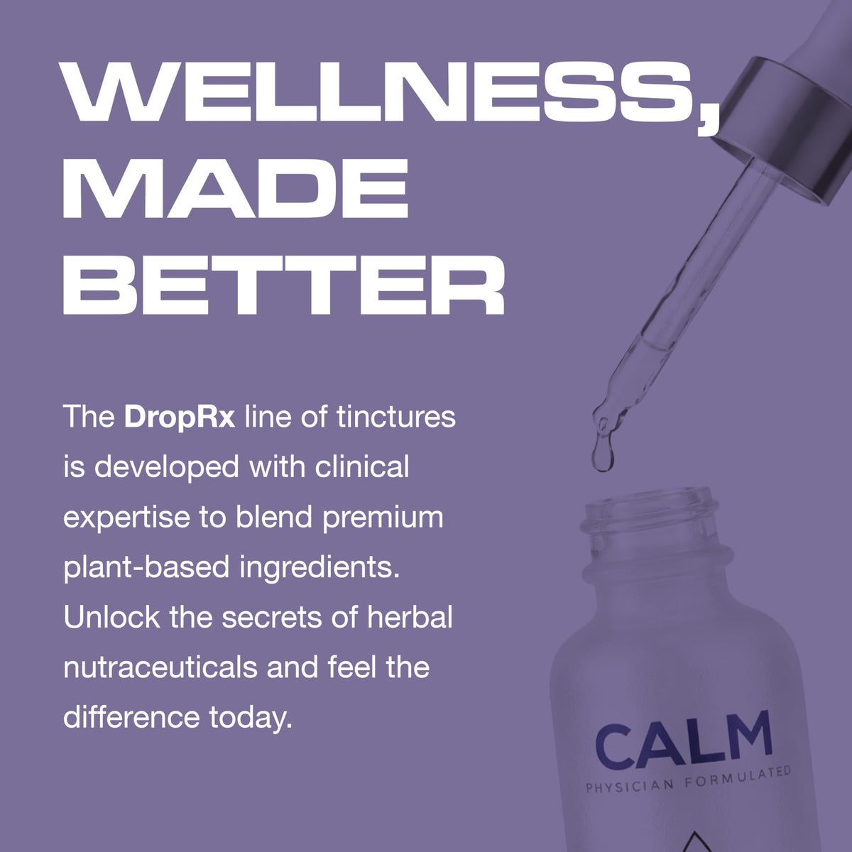 DropRx Calm avec des herbes naturelles en arrière-plan