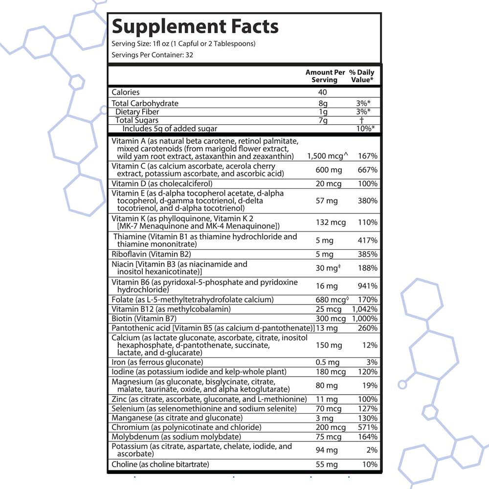 Drucker Labs intraMAX Multivitamines Liquides 415+ Nutriments 32 oz en situation