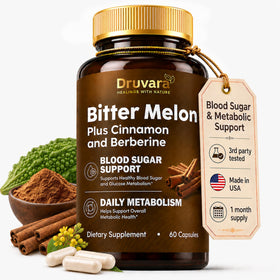 Druvara Capsules de Melon Amer avec Berbérine et Cannelle, vue avant