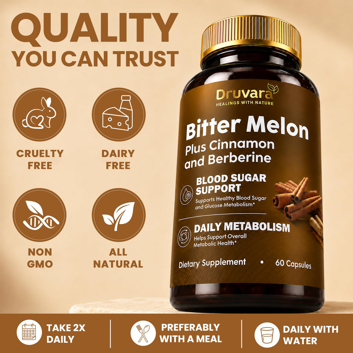 Druvara Capsules de Melon Amer, emballage et capsules