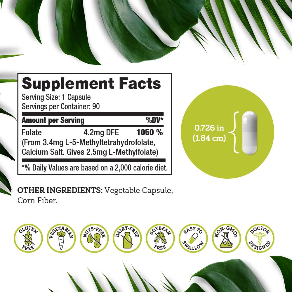 DSO L Methylfolate 2,5 mg avec une plante verte en arrière-plan