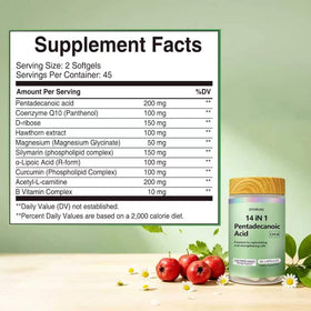 DTORUNI Acide Pentadécanoïque capsules avec étiquette
