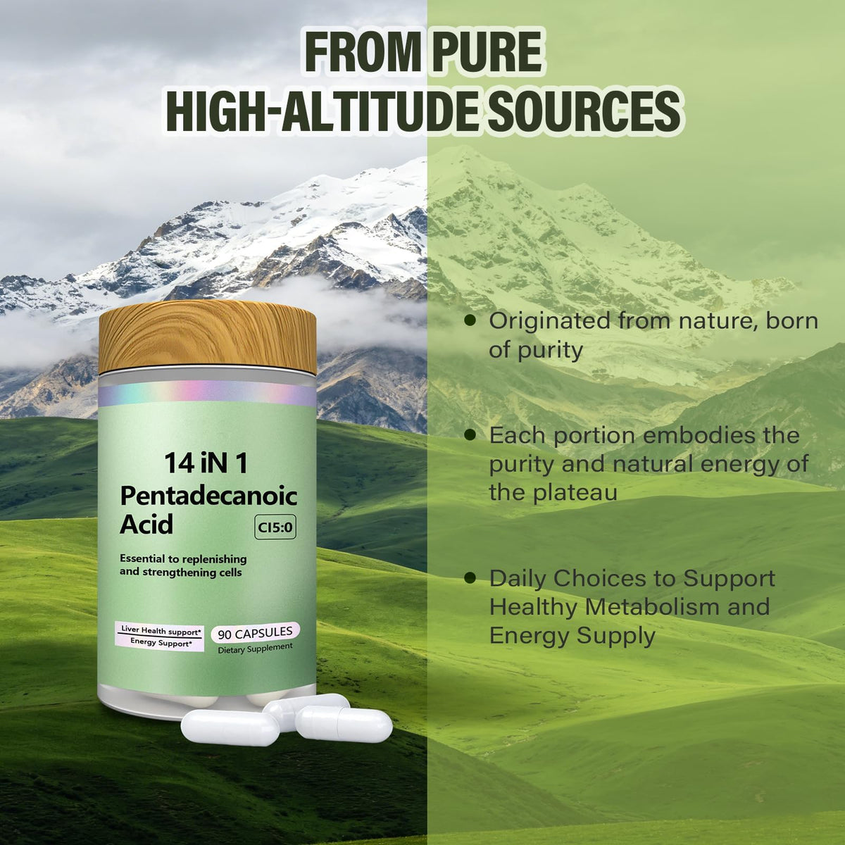 DTORUNI Acide Pentadécanoïque capsules en main