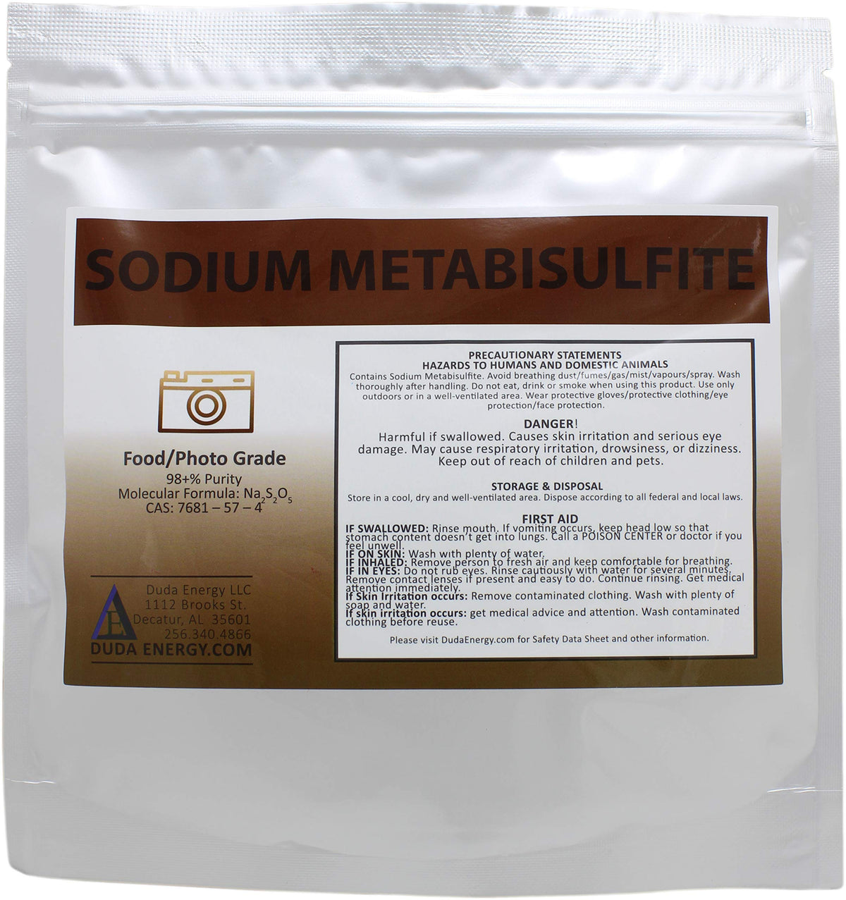 Duda Energy Métabisulfite de Sodium 98,6% pur en cristaux granulaires blancs